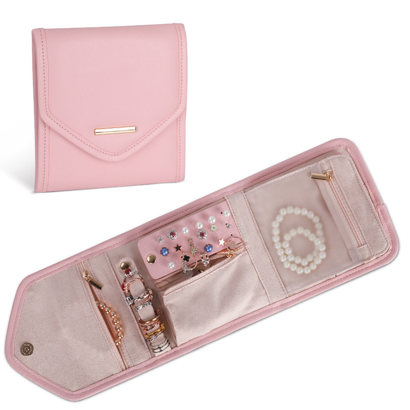 Klappbare Schmucksackkasse Mini Reiseorganisierer Schmuck Rolltasche 14,5x3x15cm