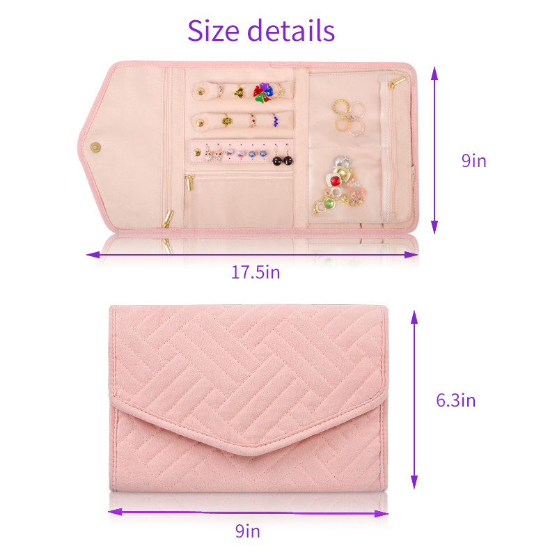Hängende Ohrringe Schmucksack Reisetasche Organisator Tasche Portable Roll Up 23x15x1.5cm