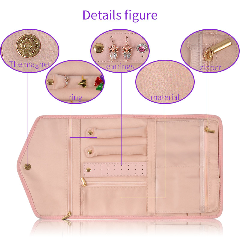 Hängende Ohrringe Schmucksack Reisetasche Organisator Tasche Portable Roll Up 23x15x1.5cm