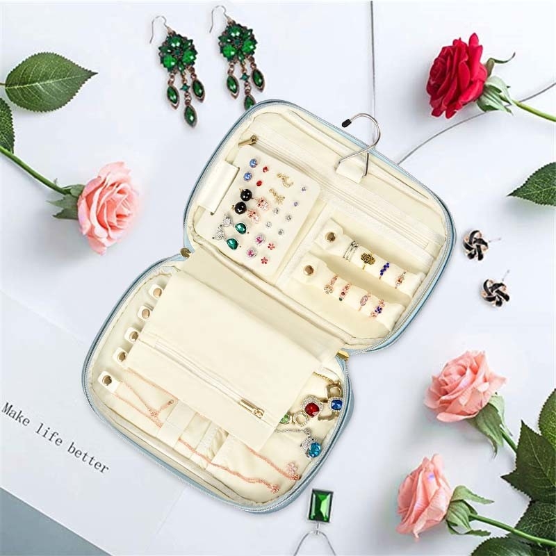 Kleines Falsches Leder Reise Schmuck Lagertaschen Reise Tragbare BSCI 10x6.4x2