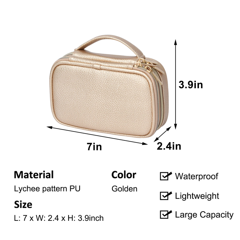 OEM 2-Schicht Schmucksack Taschen Organisator Tasche Ohrring Reisetasche 7x2.4x3.9 