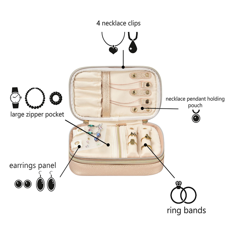 OEM 2-Schicht Schmucksack Taschen Organisator Tasche Ohrring Reisetasche 7x2.4x3.9 