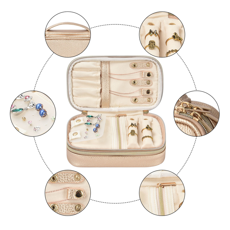OEM 2-Schicht Schmucksack Taschen Organisator Tasche Ohrring Reisetasche 7x2.4x3.9 