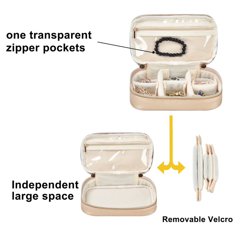 OEM 2-Schicht Schmucksack Taschen Organisator Tasche Ohrring Reisetasche 7x2.4x3.9 